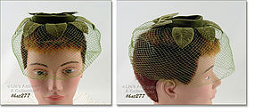 Vintage Green Netting Veil Hat