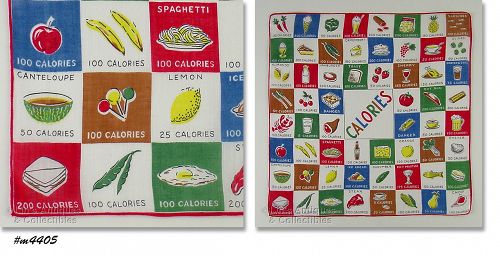 Vintage Counting Calories Handkerchief