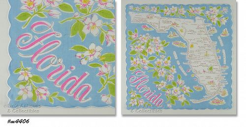 Vintage State Souvenir Hanky Florida