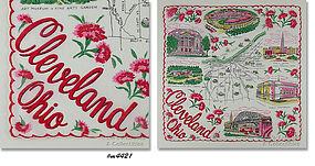 Vintage Souvenir Handkerchief Cleveland Ohio