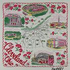 Vintage Souvenir Handkerchief Cleveland Ohio