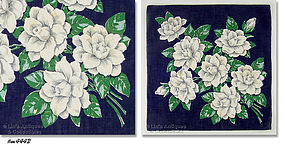 WHITE ROSES VINTAGE HANDKERCHIEF