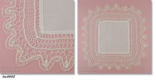 Vintage White Wedding Hanky with Crochet Edging