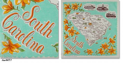 State Souvenir Hanky South Carolina