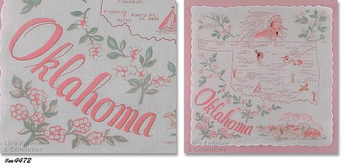 State Souvenir Hanky Oklahoma