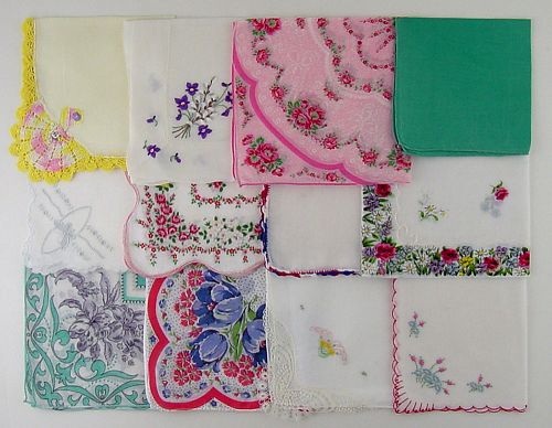 Vintage Hanky Lot One Dozen Hankies