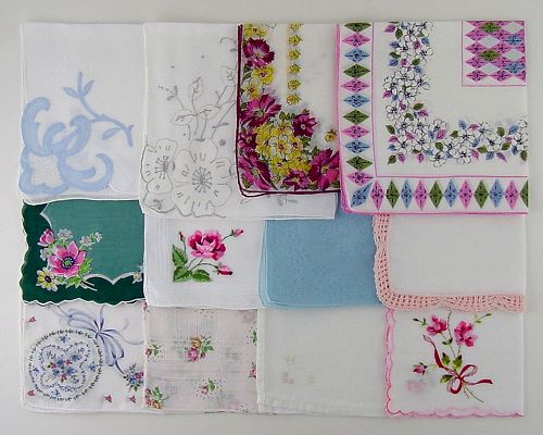 Vintage Hanky Lot One Dozen Hankies