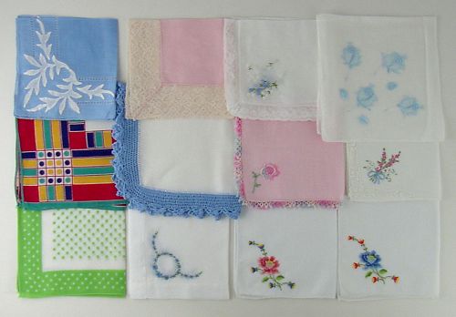 Lot of One Dozen Vintage Hankies