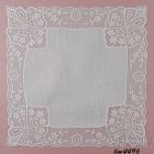 Vintage White Wedding Hanky with Lace Edging