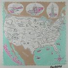 Vintage Map of the United States Hanky