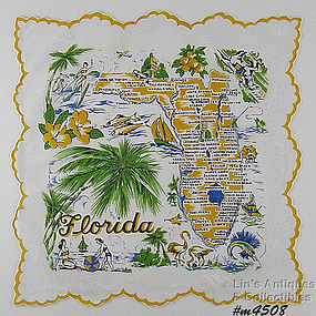 STATE SOUVENIR HANDKERCHIEF, FLORIDA