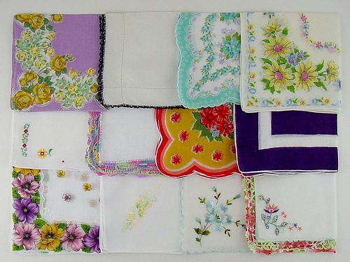 Lot of One Dozen Vintage Hankies