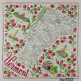 STATE SOUVENIR HANDKERCHIEF, VERMONT