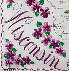 STATE SOUVENIR HANDKERCHIEF, WISCONSIN