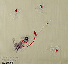 Vintage Handkerchief with Embroidered Poodles
