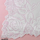 PALE LILAC COLOR HANDKERCHIEF WITH SHADOW WORK ROSES