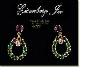 EISENBERG ICE – RHINESTONE WREATH SHAPED EARRINGS