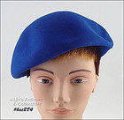 BLUE BERET STYLE HAT BY IRENE OF NEW YORK AND MARSHALL FIELD