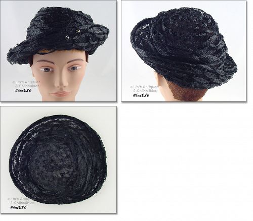 Vintage Black Hat by Damozel New York