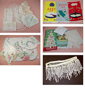 Vintage Lot Linens and Embroidery for Crafts
