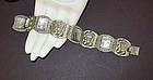 Vintage Mexico Silver and Abalone Link Bracelet