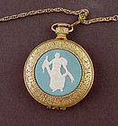 Vintage Diana Compact Max Factor Pocket Watch Wedgwood Style