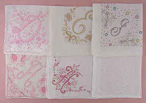 Choice of Vintage Monogram Handkerchiefs Hankies