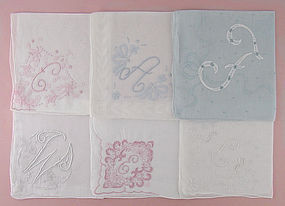 Choice of Vintage Monogram Handkerchiefs (Some have been sold)