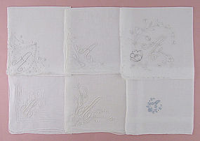 Choice of Vintage Madeira Monogram A Handkerchiefs Hankies