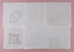 Choice of Vintage Madeira Monogram Handkerchiefs Hankies