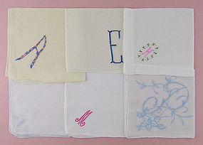 Choice of Vintage Monogram Handkerchiefs Hankies