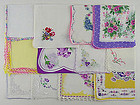 One Dozen Vintage Not Perfect Hankies for Re-Purposing or Crafts