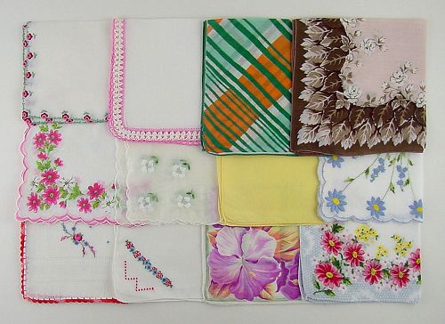 Vintage Hanky Lot of One Dozen Hankies