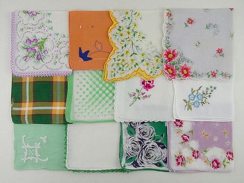 Vintage Handkerchief Lot One Dozen Hankies