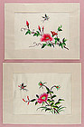 Two Silk Embroidery Pieces to Frame or Re-Purpose