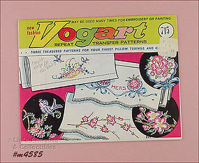 VINTAGE VOGART PILLOWCASE TRANSFER PATTERNS