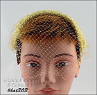 Vintage Band Style Hat with Veil Pastel Yellow