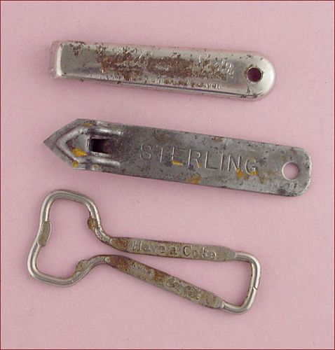 Vintage Can and Bottle Openers NuGrape Coke and Sterling Beer