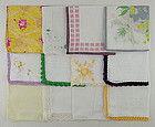 LOT OF ONE DOZEN ASSORTED VINTAGE HANKIES HANDKERCHIEFS