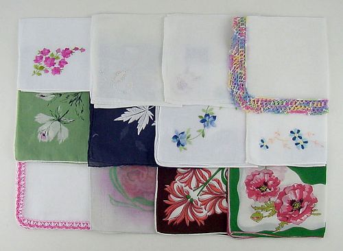 Vintage Hanky Lot One Dozen Hankies