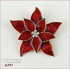 EISENBERG ICE – RED POINSETTIA SHAPED PIN