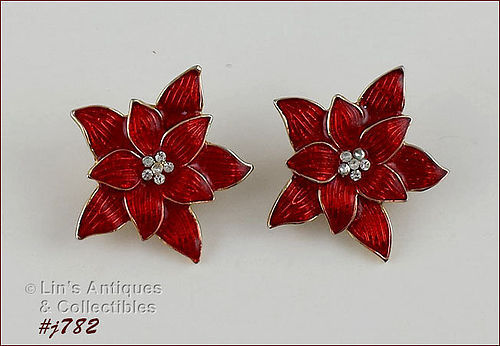 EISENBERG ICE – POINSETTIA CLIP STYLE EARRINGS