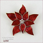 Signed Eisenberg Ice Red Poinsettia Pin