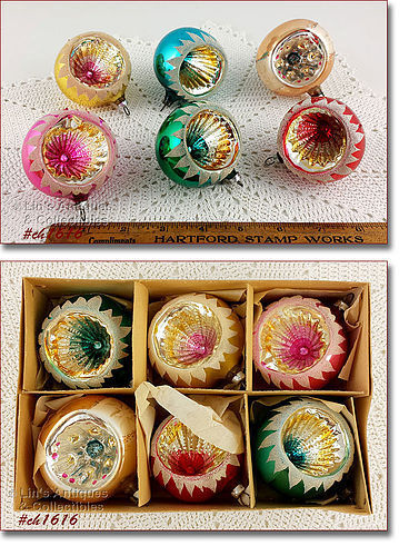 5 WEST GERMANY AND 1 POLAND GLASS ORNAMENT IN BOX