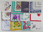 ONE DOZEN VINTAGE NOT PERFECT HANKIES FOR RE-PURPOSING OR CRAFTING
