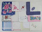 LOT OF ONE DOZEN ASSORTED VINTAGE HANKIES HANDKERCHIEFS