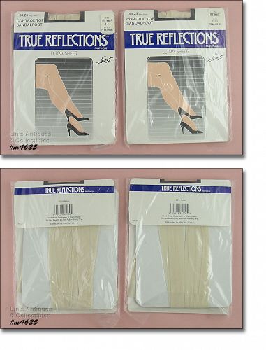 TWO PACKAGES VINTAGE HANES TRUE REFLECTIONS OFF-WHITE PANTYHOSE