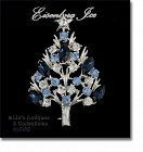Eisenberg Ice Christmas Tree Pin with Blue and Clear Rhinestone