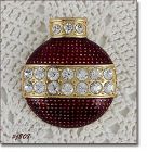 Eisenberg Ice Signed Red Enamel Ornament Brooch Pin