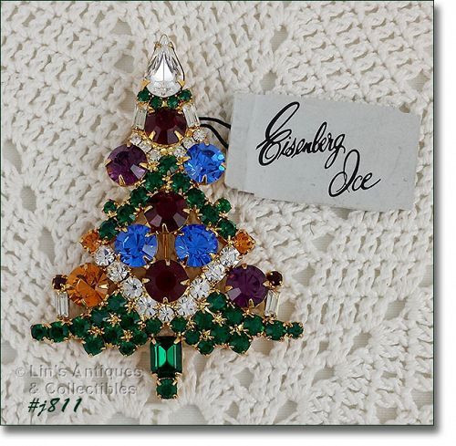 Eisenberg Ice Large Candle Tree Christmas Pin